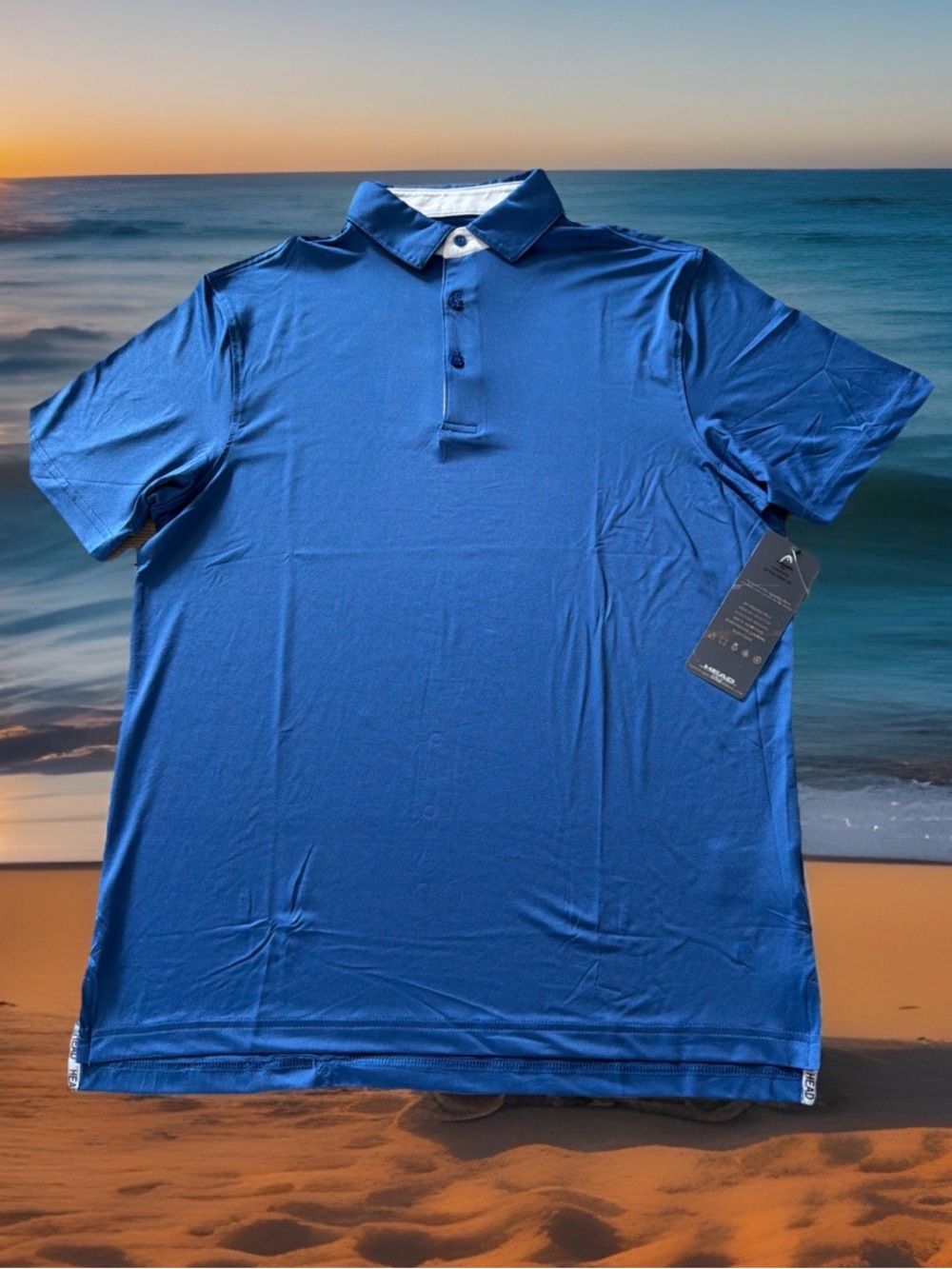 Head Golf Men’s Size Small Solid Polo Shirt. Galaxy Blue/White. New with Tags